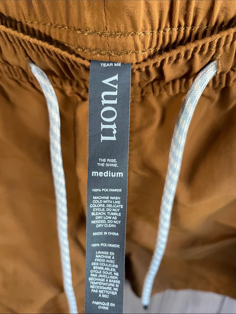 Vuori Dark Mustard Yellow Drawstring Shorts - Picture 3 of 4